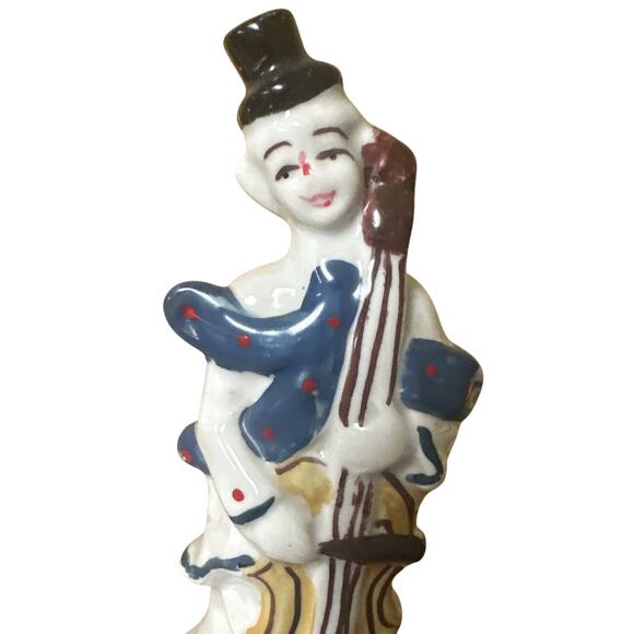 Vintage Clown Figurine Top Hat Cello 7 Inch - Picture 2 of 5